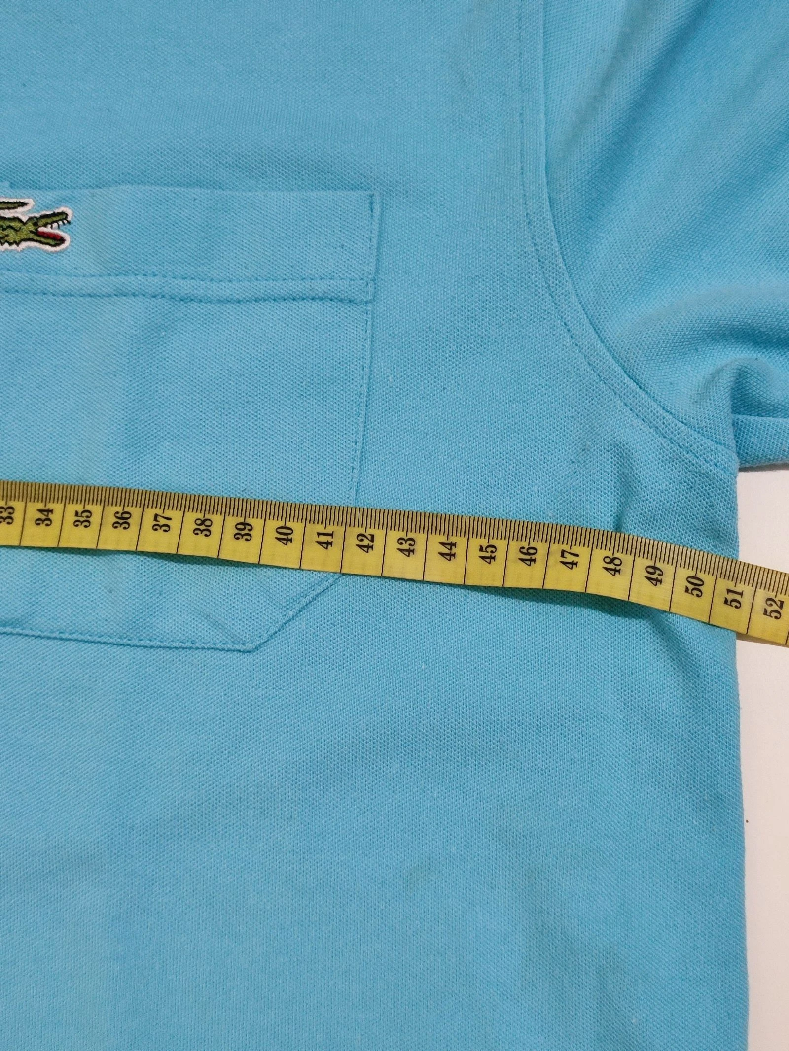 Vintage Lacoste polohemd lichtblauw met zak Maat 6 (XL) – photo 5